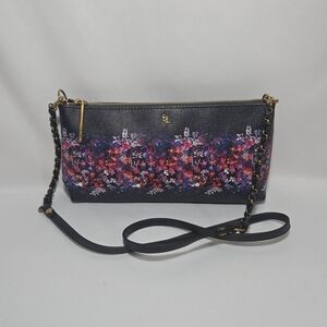Elliott Lucca Artisan Indigo Bouquet Convertible Demi Clutch Purse
